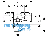 Geberit PushFit T-Stck d 25x16x25mm