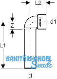 Geberit AnBogen PP-MD Siphon d40/46 lang