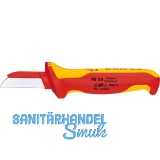 KNIPEX Kabelmesser VDE 9854, gerade Schneide mit KS-R�cken Klinge 50 mm L=190 mm
