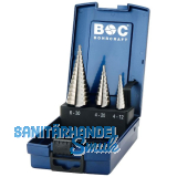 BOHRCRAFT Stufenbohrer-Satz Gr.1-3 HSS 2 Schneiden Bohrer � 4.0-30.0 mm