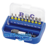 BOHRCRAFT Bit Satz Torx� mit Bithalter 10-teilig in Box farbliche Kennzeichnung