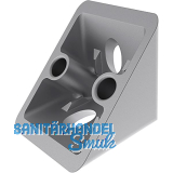 FATH Zinkwinkel I 40 x 40 mm pulverbeschichtet alufarbig inkl. Abdeckkappe Nut 8