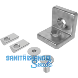 FATH Verbindungswinkel 40 x 40 mm pulverbeschichtet alufarbig Nut 8 - Set