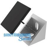 FATH Zinkwinkel 40 mm pulverbeschichtet alufarbig inkl. Abdeckkappe Nut 8