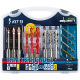 ALPEN Bohr-Schraubset KIT 13 Inhalt 9 Bohrer, 4 Bits