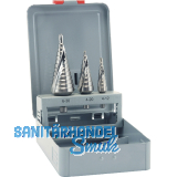 ALPEN Stufenbohrer-Satz Gr.1-3 HSS 2 Schneiden Bohrer � 4.0-30.0 mm