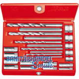 Schraubenausdreher-Satz 1/4"-1/2'" Gr. 1-5 in Kassette 20-teilig