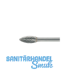 LUKAS HM-Fr�sstift Form H Flamme Kopf � 12 mm L�nge 30 mm Zahnung 7