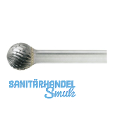 LUKAS HM-Fr�sstift Form D Kugel Kopf � 6 mm L�nge 5 mm Zahnung 7