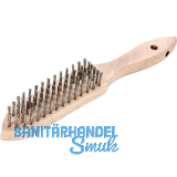 LESSMANN Hand-Drahtb�rste 6-reihig Stahldraht
