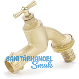 REHAU Wasserhahn mit Schraubverschluss 3/4 Zoll, Messing matt verchromt