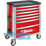 BETA Werkzeugwagen C39R Aluminium rot 800 x 500 x 971 mm 7 Schubladen
