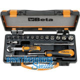BETA Steckschl�ssel-Satz 900/C13-5 1/4"vierkant mit Umschaltknarre 18-teilig