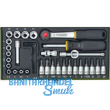 PROXXON Steckschl�ssel-Satz 1/4"vierkant mit Umschaltknarre 36-teilig