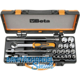 BETA Steckschl�ssel-Satz 910A/C16 3/8"vierkant mit Umschaltknarre 21-teilig