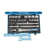 GEDORE Steckschl�ssel-Satz D 19 VMU-10 1/2"vierkant mit Umschaltknarre 28-teilig