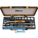 BETA Steckschl�ssel-Satz 920A/C12X 1/2"vierkant mit Umschaltknarre 17-teilig