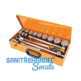 BETA Steckschl�ssel-Satz 928A/C9SN 3/4"vierkant mit Umschaltknarre 17-teilig