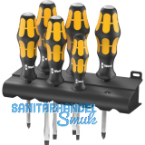 WERA Schraubendreher-Satz 932/6+Rack Schlitz/Phillips 6-teilig