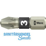 WERA Bit-Einsatz Edelstahl 3855/1TS 1/4"sechskant PZ 3/25 mm Pozidriv