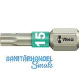 WERA Bit-Einsatz Edelstahl 3867/1TS 1/4"sechskant TX15/25 mm Torx�
