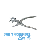 Revolverlochzange vernickelt mit sechs Pfeifen 220 mm