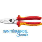KNIPEX Kabelschere m. Doppelschneide VDE 9516 Kabel 20mm/70mm� 2K-Griff L=200mm