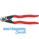 KNIPEX Drahtseilschere 9561 f�r Draht/Kabel bis 7mm, KS-Griff, poliert, L=190 mm