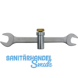 Sanit�r-Schraubenschl�ssel mit Gewinde M10 Schl�sselweite 17x19 mm