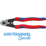 KNIPEX Drahtseilschere 9562 f�r Draht/Kabel bis 7mm, 2K-Griff, br�niert, L=190mm