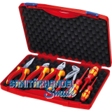 KNIPEX Elektro-Werkzeugbox 002115, 7-teilig im Kunststoffkoffer