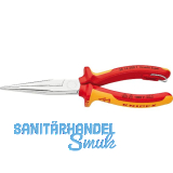 KNIPEX Flachrundzange mit Schneide, gerade, VDE 200 mm mit Befestigungs�se
