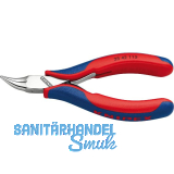 KNIPEX Elektronik Greifzange 3542 DIN 9655 flach-runde Backen 45�, 2K, L=115 mm