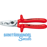 KNIPEX Kabelschere m. Doppelschneide VDE 9517 Kabel 20mm/70mm� isoliert L=200mm