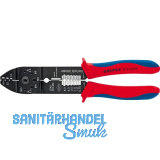 KNIPEX Crimpzange 9721B unisolierte, offene Steckverbinder, 0,5-2,5mm�, L=230 mm