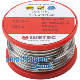 Elektrol�tdraht SN60Pb40 flussmittelgef�llt � 1 mm Inhalt 250 g