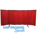 KEMPER Schwei�erschutzwand 3-teilig Breite 3.80 m rot