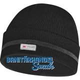 GEBOL Strick Haube - M�tze schwarz mit Reflektionsstreifen, Thinsulate Futter