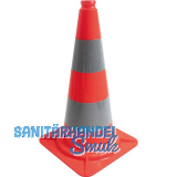 Leitkegel aus PVC 50 cm rot/wei� tagesleuchtend