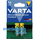 VARTA Batterie Recharge Akku Power HR6 1,2 Volt 2100 mAh (2 St)