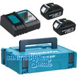 MAKITA Akku-Starterkit 18 Volt / 2 St�ck 3,0 Ah Akkus und Ladeger�t
