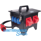 PCE Mobilverteiler Vollgummi Spitz tragbar 5G6 3x250V/3x400V+FI IP44