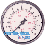 ELMAG Druckluft Manometer 63 mm 0 - 16 bar mit Au�engewinde hinten 1/4"