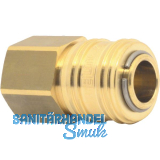 Euro Druckluft Kupplung aus Messing mit Innengewinde 3/8"