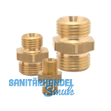 Druckluft Doppelnippel mit AG 1/4" und AG 1/4" aus Messing