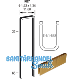 Klammern Type KB7 64 mm aus Stahldraht verzinkt und geharzt (8000 St)