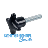 Kreuzgriffschraube DIN6335 Kunststoff Au�en � 32 mm mit Gewindestift M 6 x 15 mm