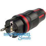 PCE Schutzkontaktstecker 2SL TOPTAURUS2 Gummi 2-polig IP54 schwarz/rot