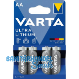 VARTA Batterie Ultra Lithium LR6/AA 1,5 Volt (4 St)