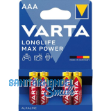 VARTA Batterie Longlife Max Power LR03/AAA 1,5 Volt 4 St�ck